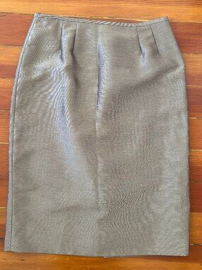 Kasper Y2K Vintage Gray Silver Minimalist Pencil Skirt